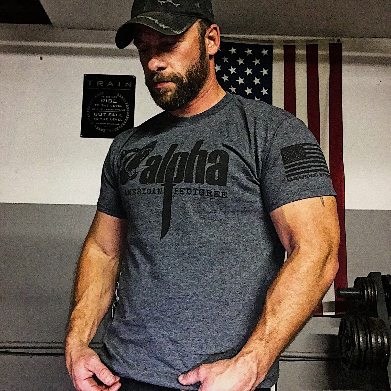 Alpha Dark Gray Men's Tee | Military T-Shirts for Sale | Sheepdog Strong